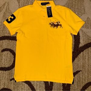 Polo Ralph Lauren Slim Fit Triple Pony Polo Yellow Size S NWT